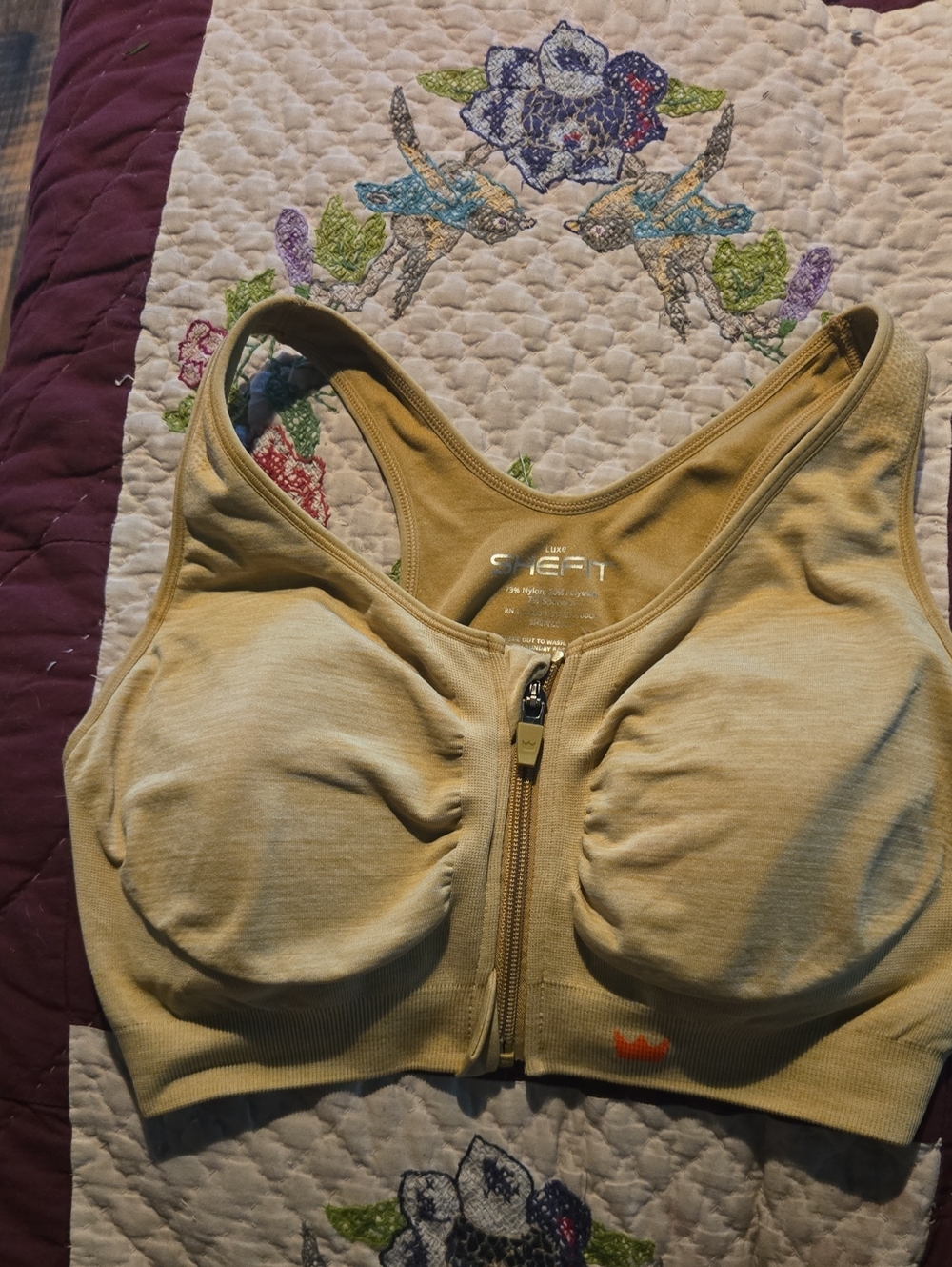 SHEFIT Beige Sports Bra Luxe